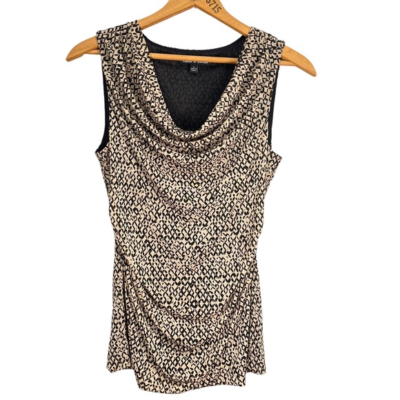 Cable & Gauge Tops - Cable & Gauge Y2K Minimalist Abstract Cowl Neck Sleeveless Top Small